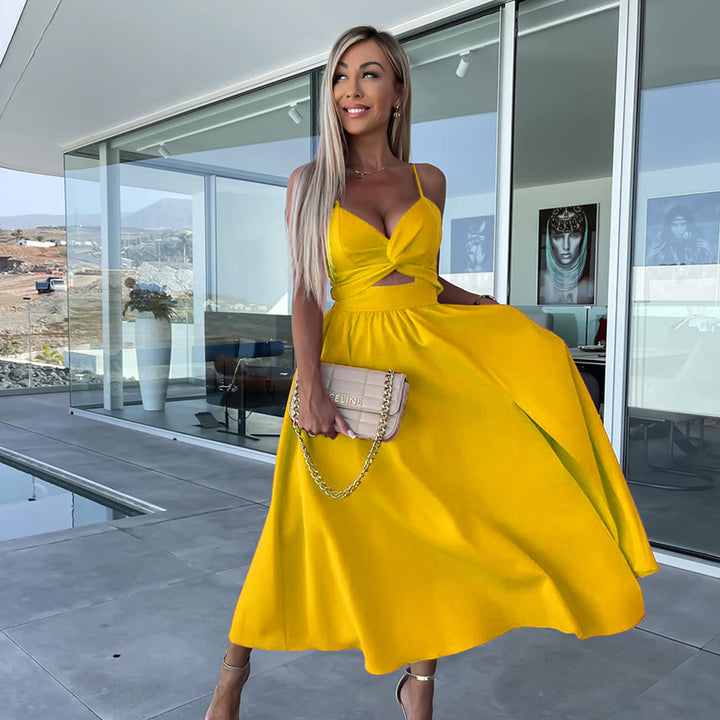 vestido-midi-elegante-amarelo